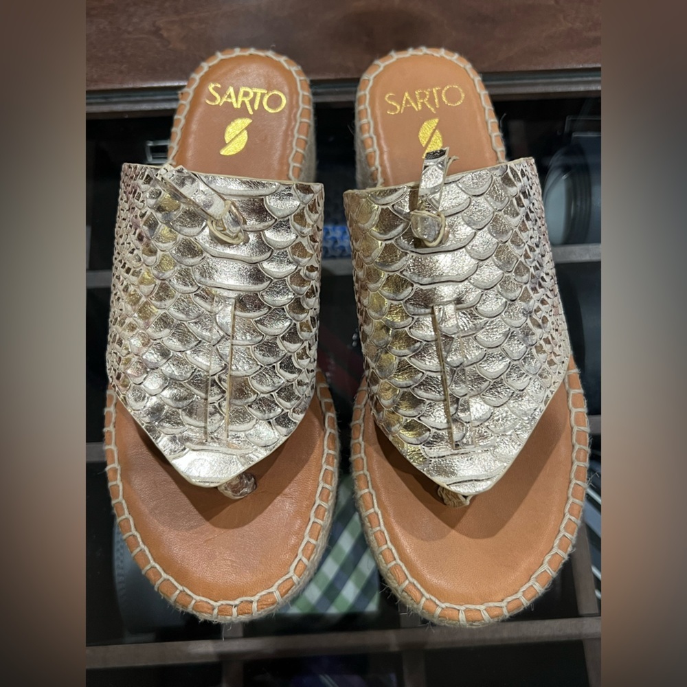 Sarto by Franco Sarto Metallic Espadrille Sandals - Picture 2 of 6